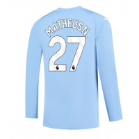 Camiseta Manchester City Matheus Nunes #27 Primera Equipación 2023-24 manga larga